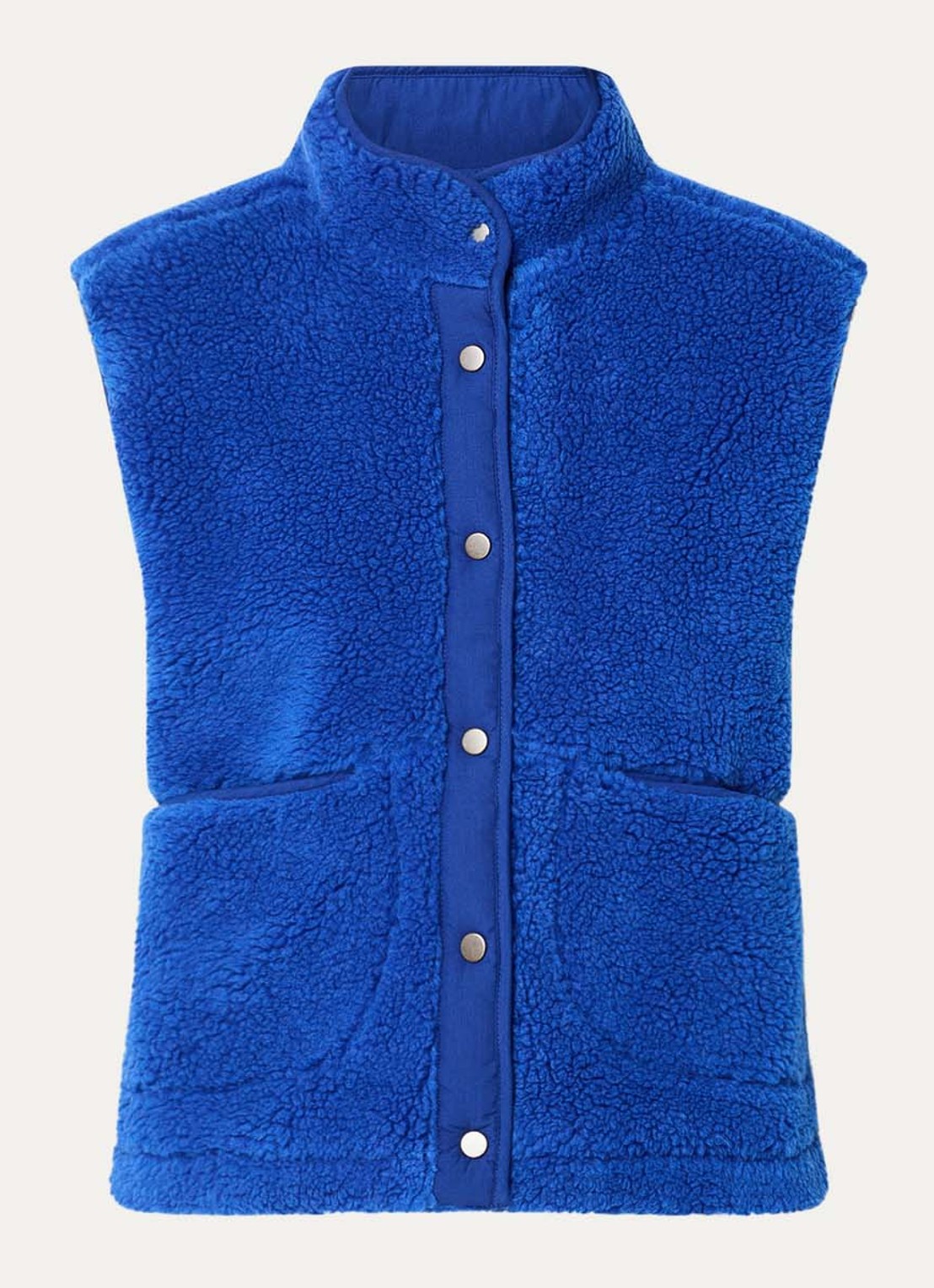 by-bar Steve bodywarmer van teddy met steekzakken - voorkant 2 kobaltblauw