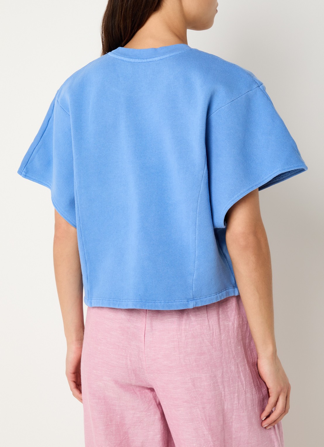 by-bar Suki top met ronde hals - achterkant blauw
