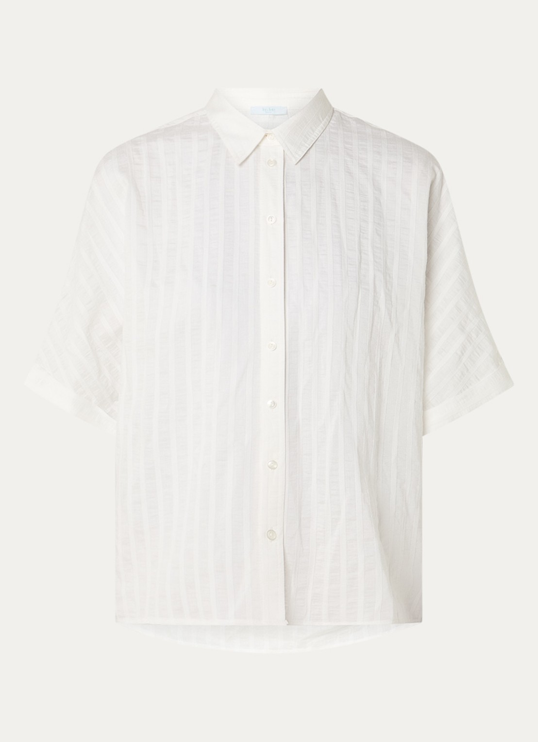 by-bar Sunny blouse met streepprint - voorkant 3 gebroken wit