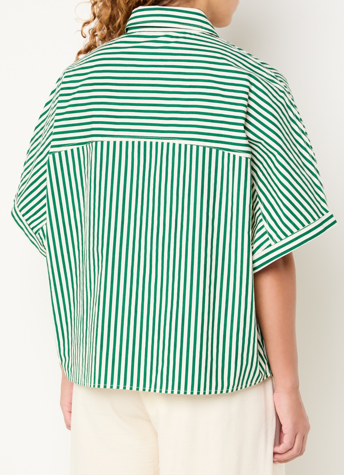by-bar Sunny blouse met streepprint - achterkant 4 groen