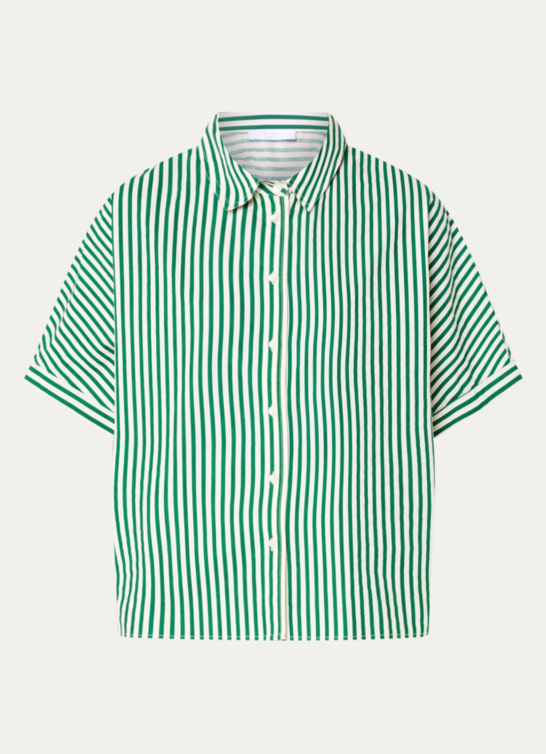 by-bar Sunny blouse met streepprint - voorkant groen