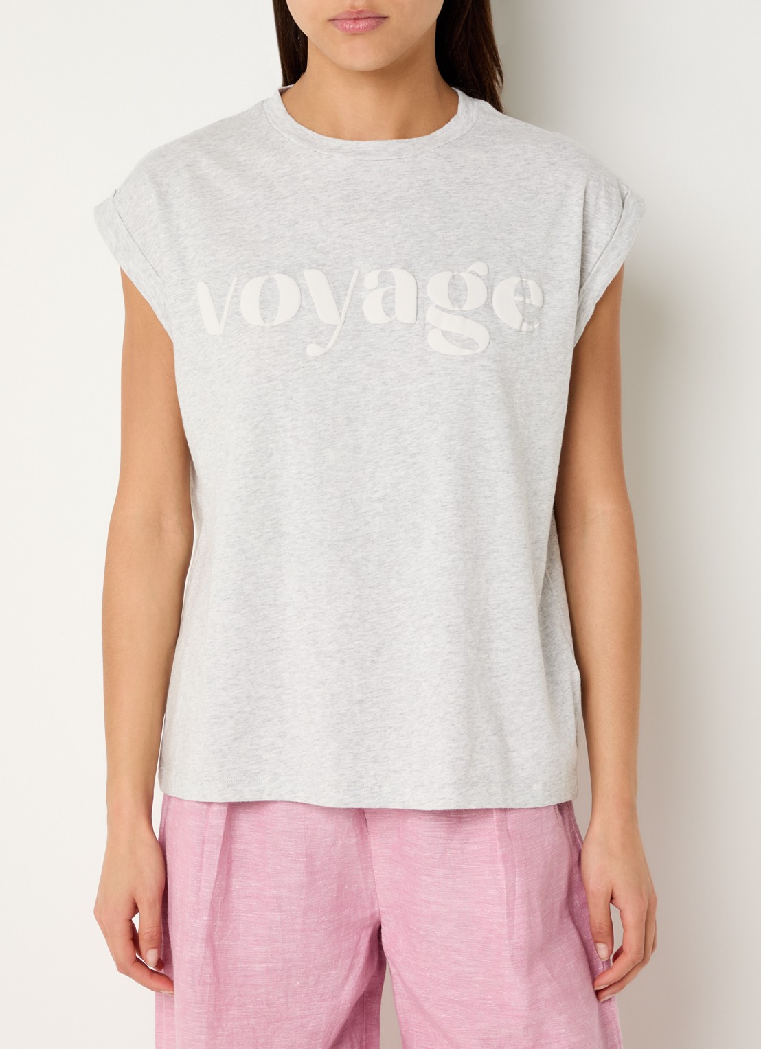 by-bar Tobi T-shirt met print  - detail 4 grijs