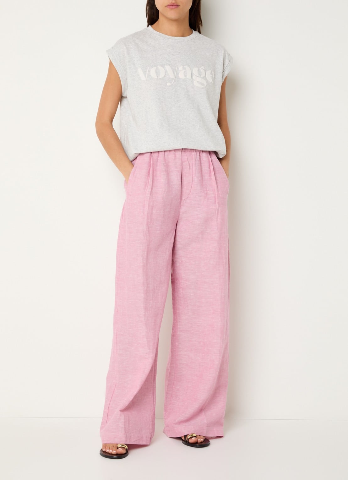 by-bar Tobi T-shirt met print  - voorkant 3 grijs