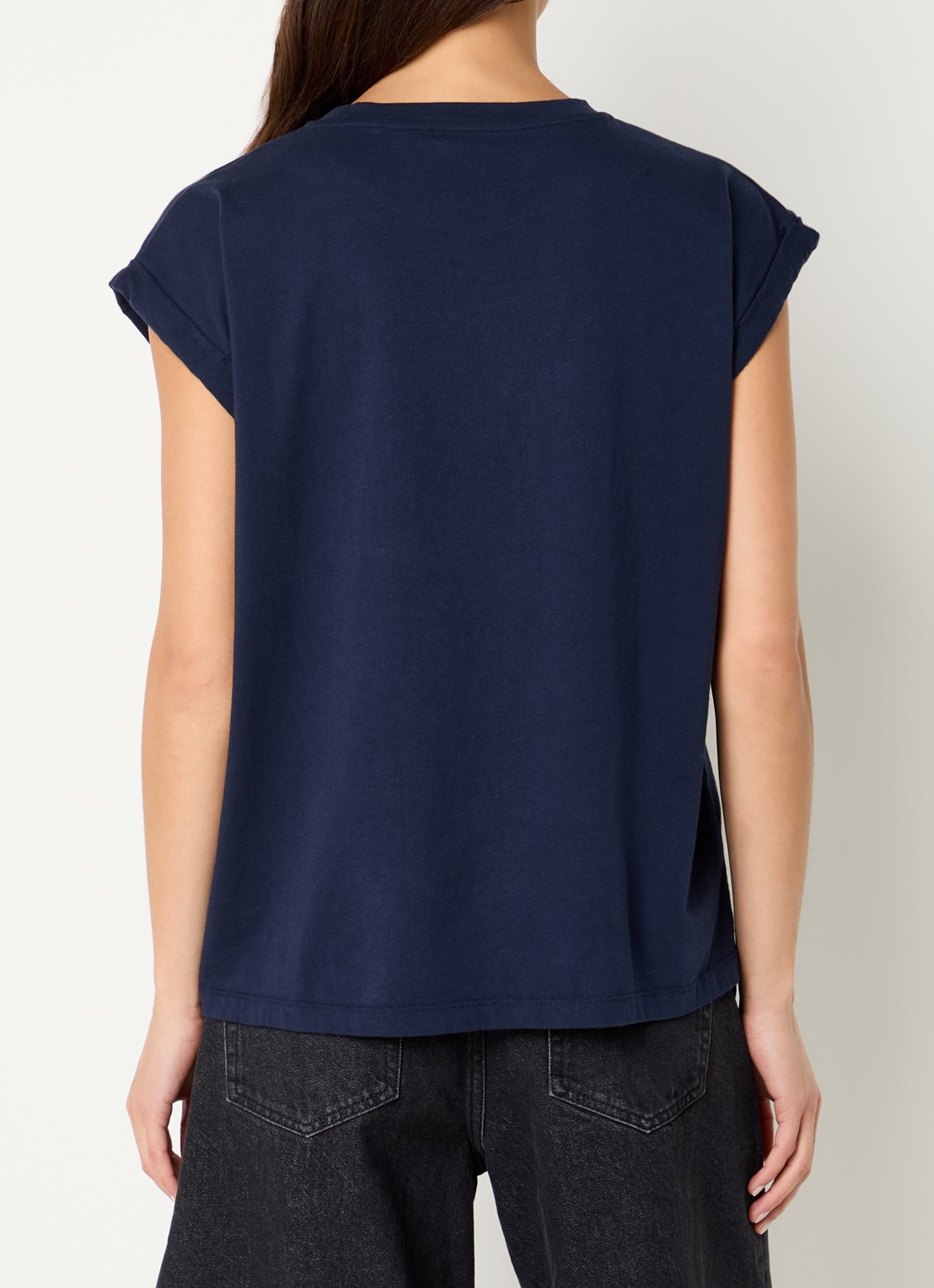 by-bar Tobi T-shirt met print - achterkant donkerblauw