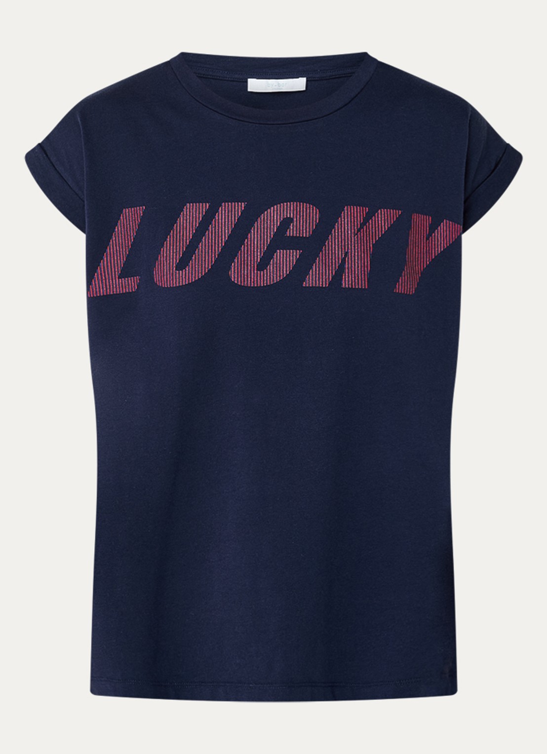 by-bar Tobi T-shirt met print - voorkant 3 donkerblauw