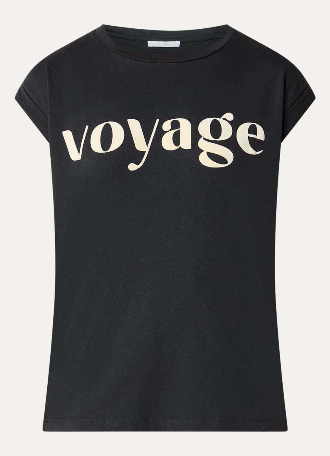 by-bar Tobi top met print - voorkant 3 antraciet