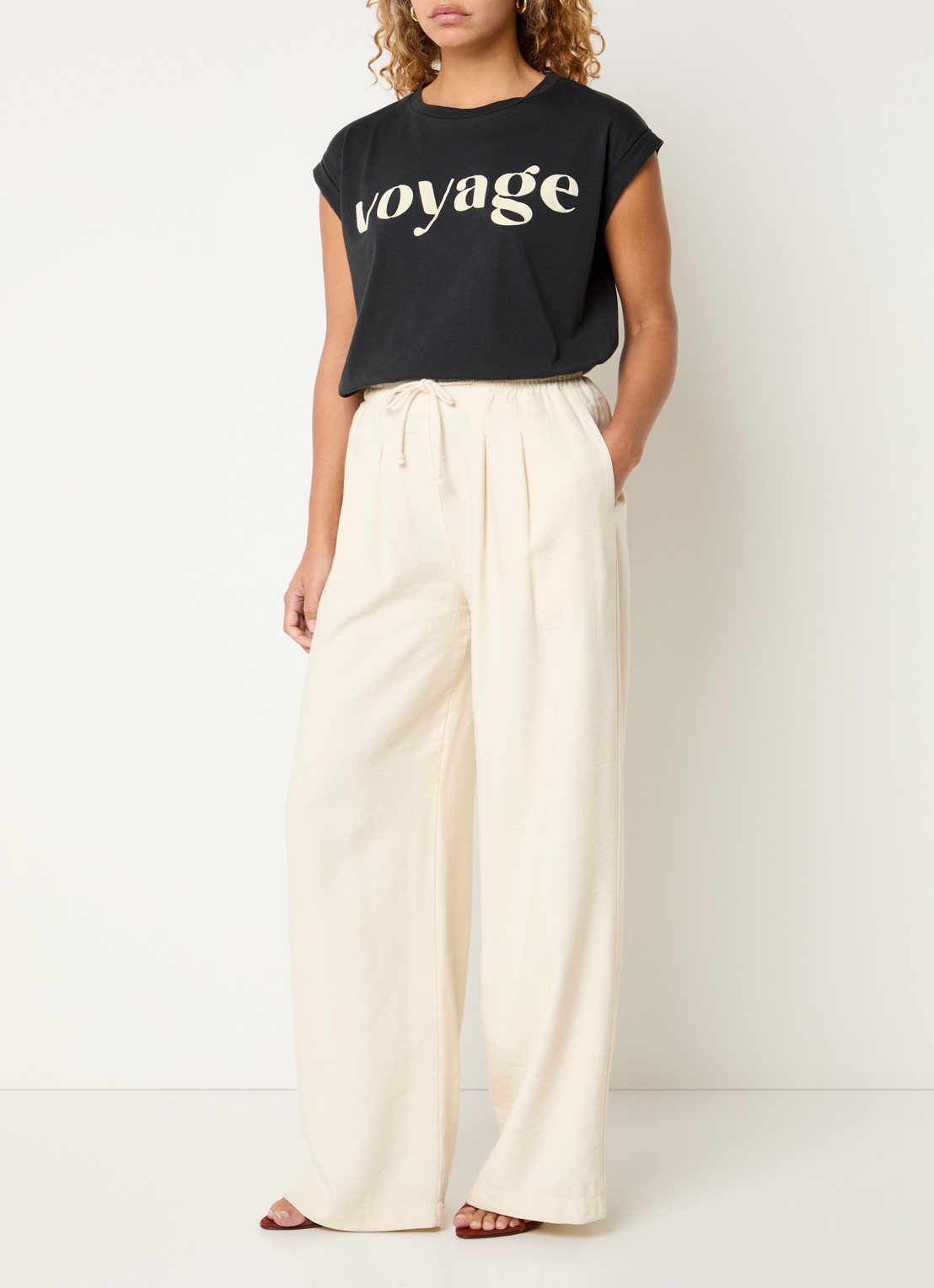 by-bar Tobi top met print - voorkant 4 antraciet