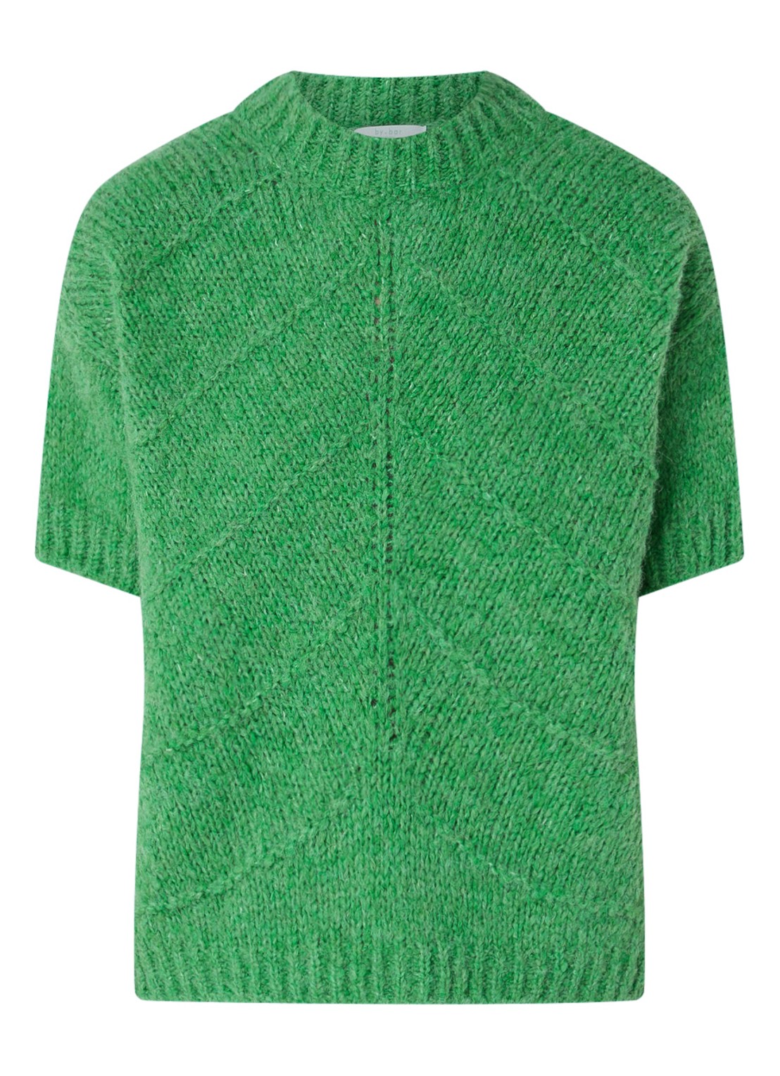 by-bar Vic grofgebreide trui  - voorkant 3 groen