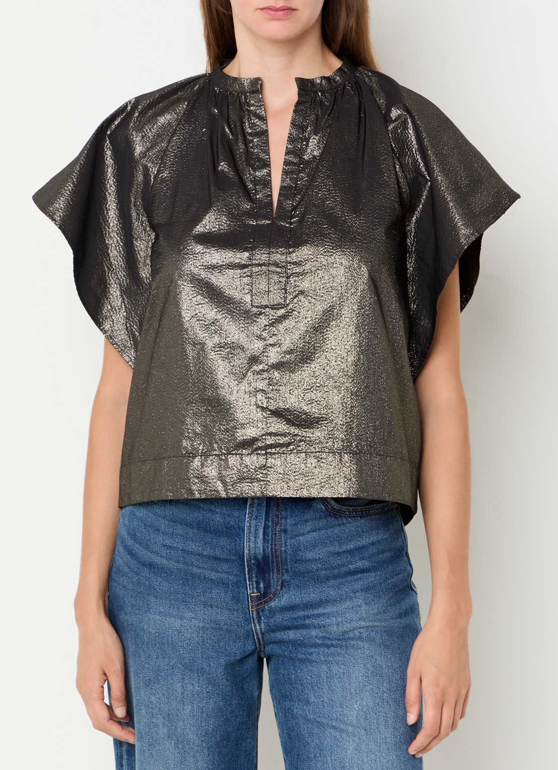 by-bar Vina tuniek met lurex  - detail 4 goud