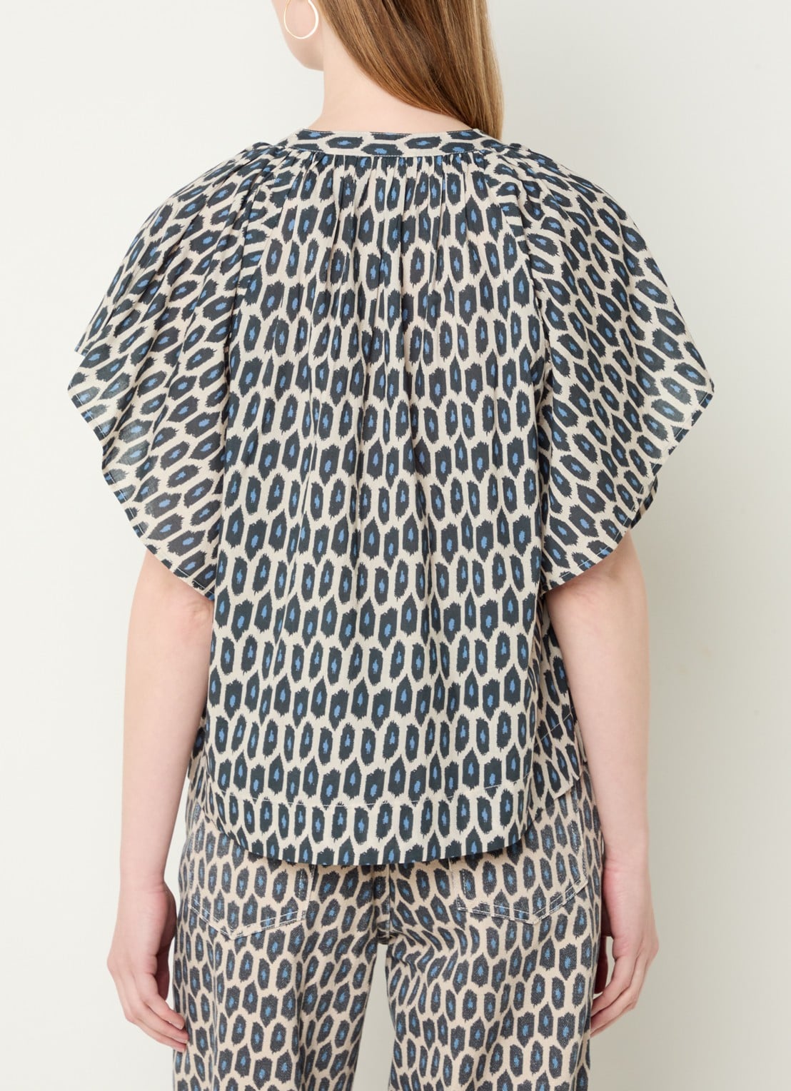 by-bar Vina tuniek met print - achterkant 4 donkerbeige