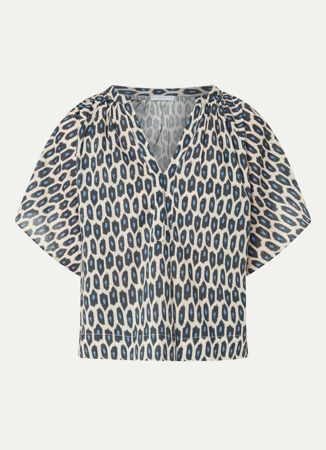 by-bar Vina tuniek met print - voorkant 2 donkerbeige