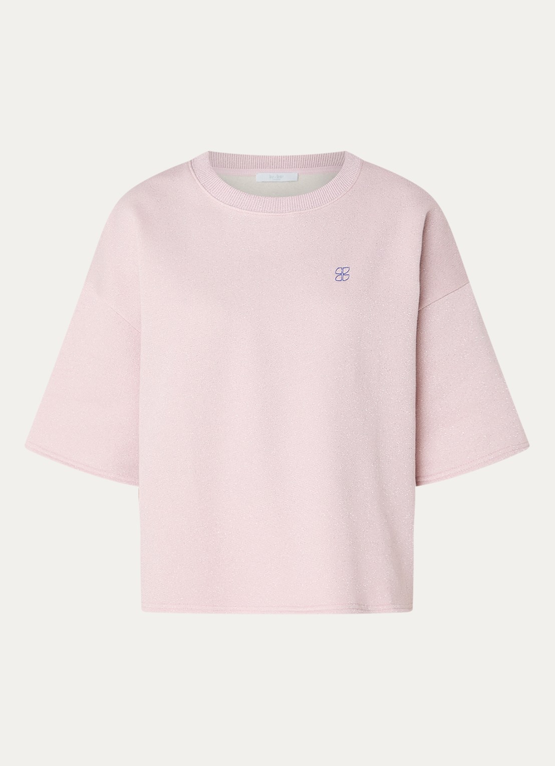 by-bar Willow sweater met lurex - voorkant 2 lichtroze