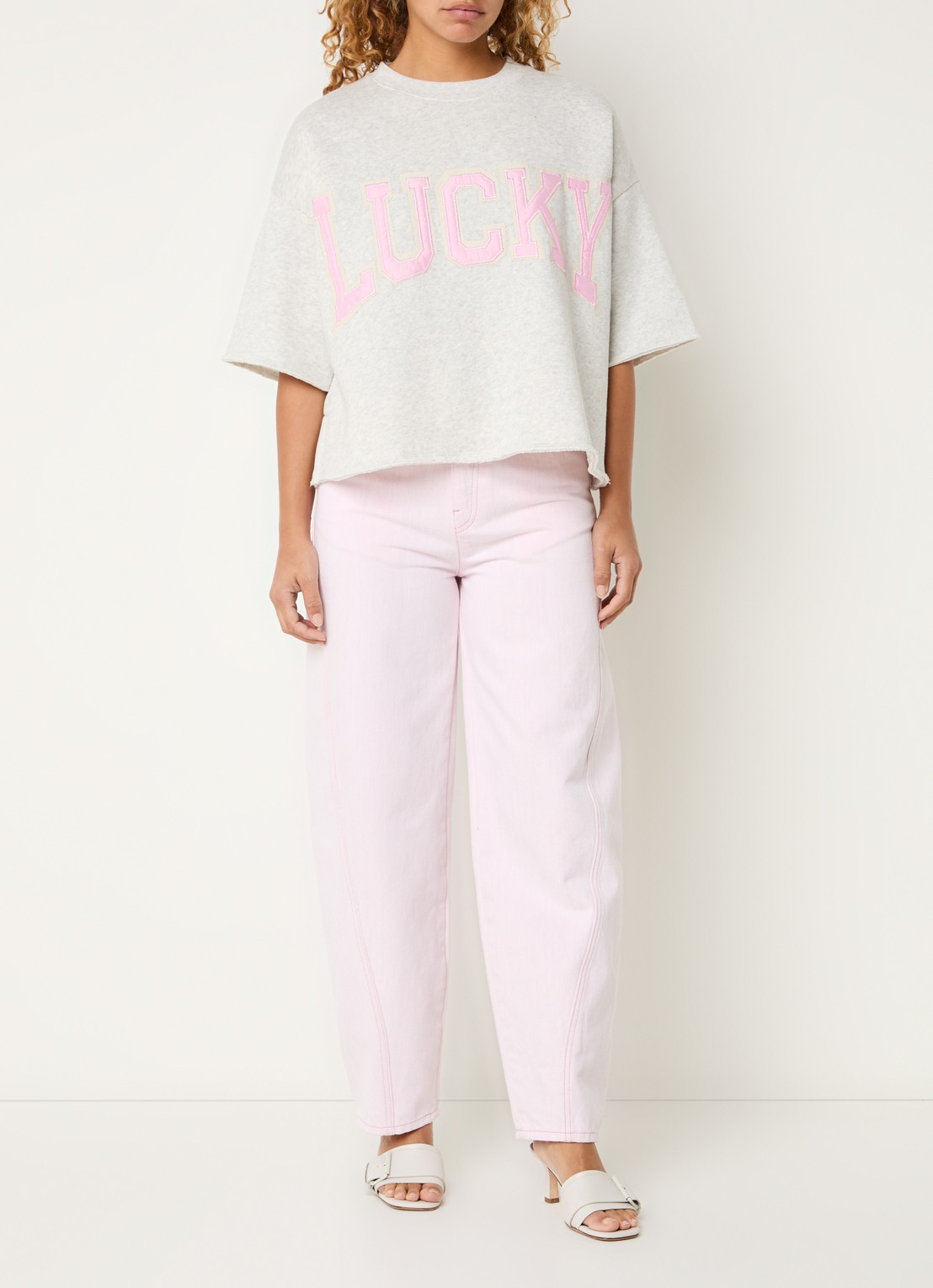 by-bar Willow T-shirt met borduring - voorkant 4 grijsmele