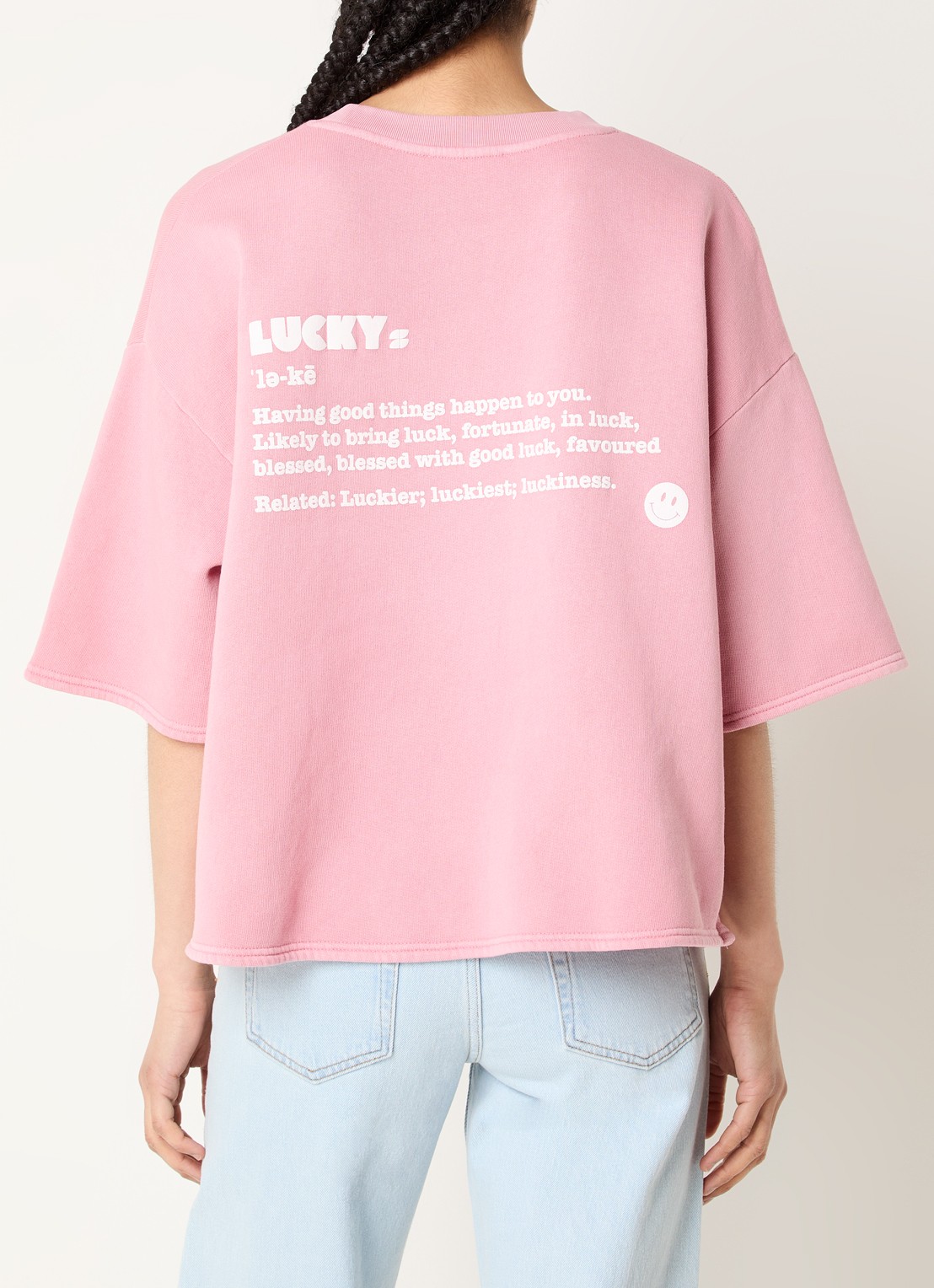 by-bar Willow top met logo- en backprint - detail 2 lichtroze