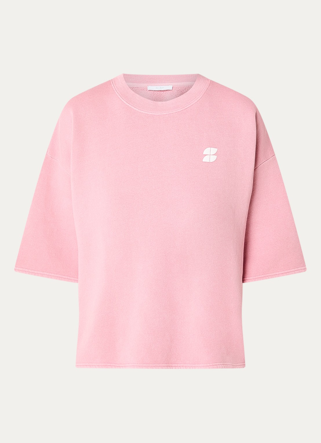 by-bar Willow top met logo- en backprint - voorkant 3 lichtroze