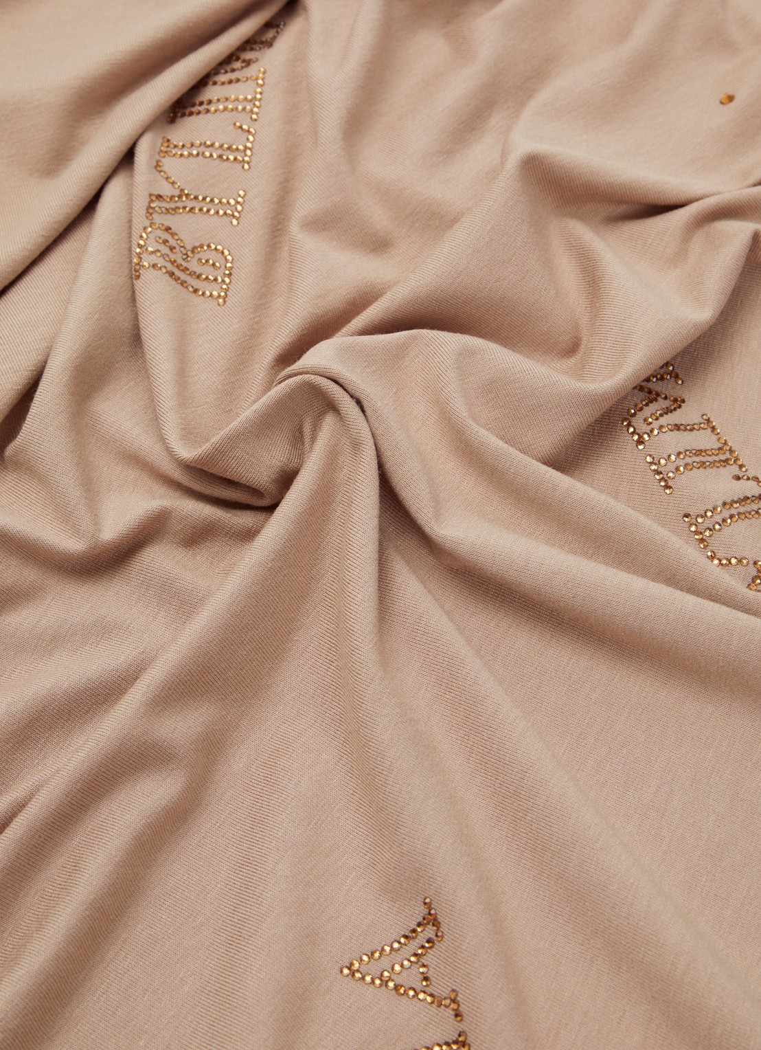 BYLIMA Chiffre sjaal met strass 175 x 70 cm - detail 2 zand