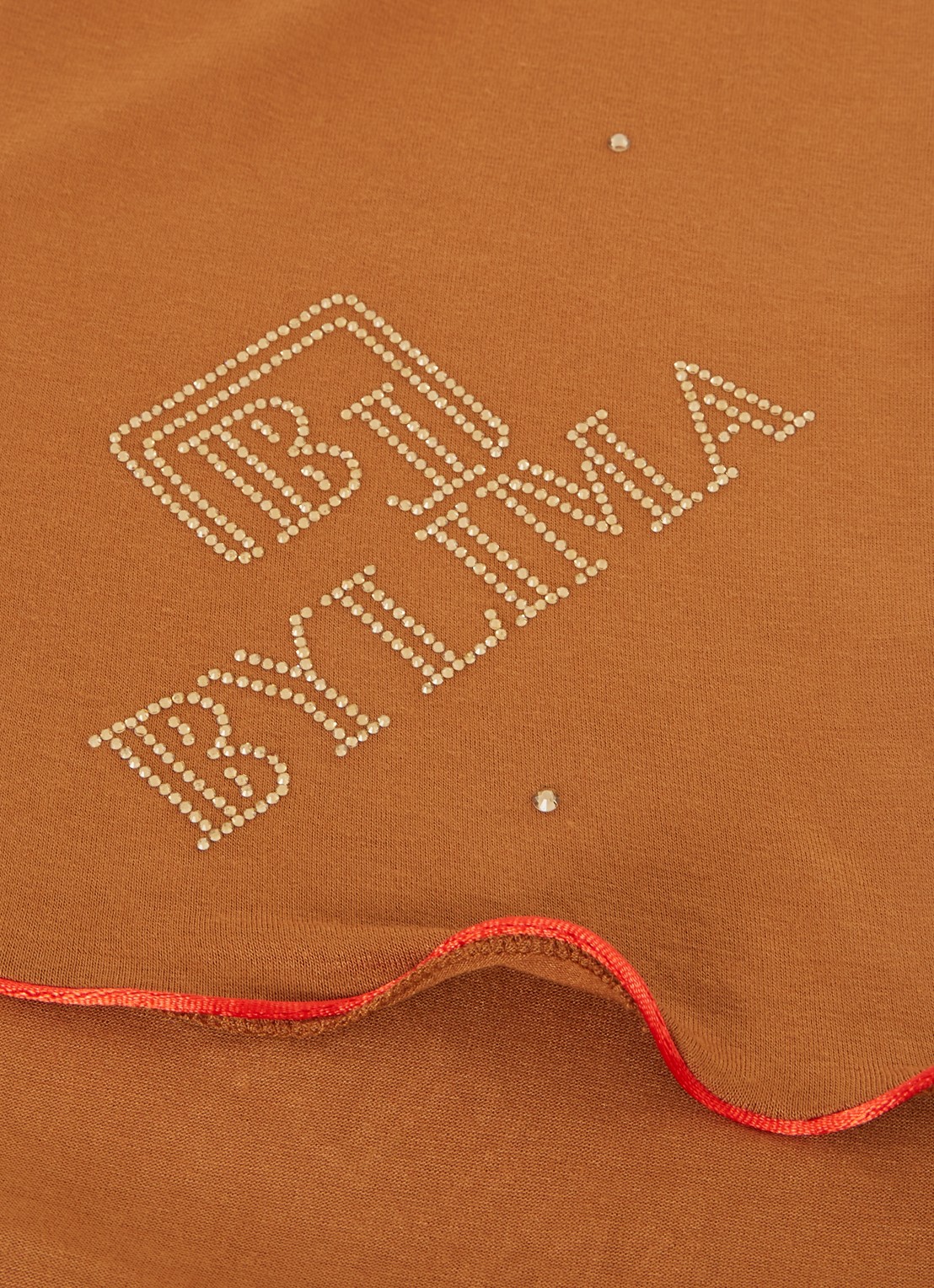 BYLIMA Chiffre sjaal met strass 175 x 70 cm - detail 2 cognac