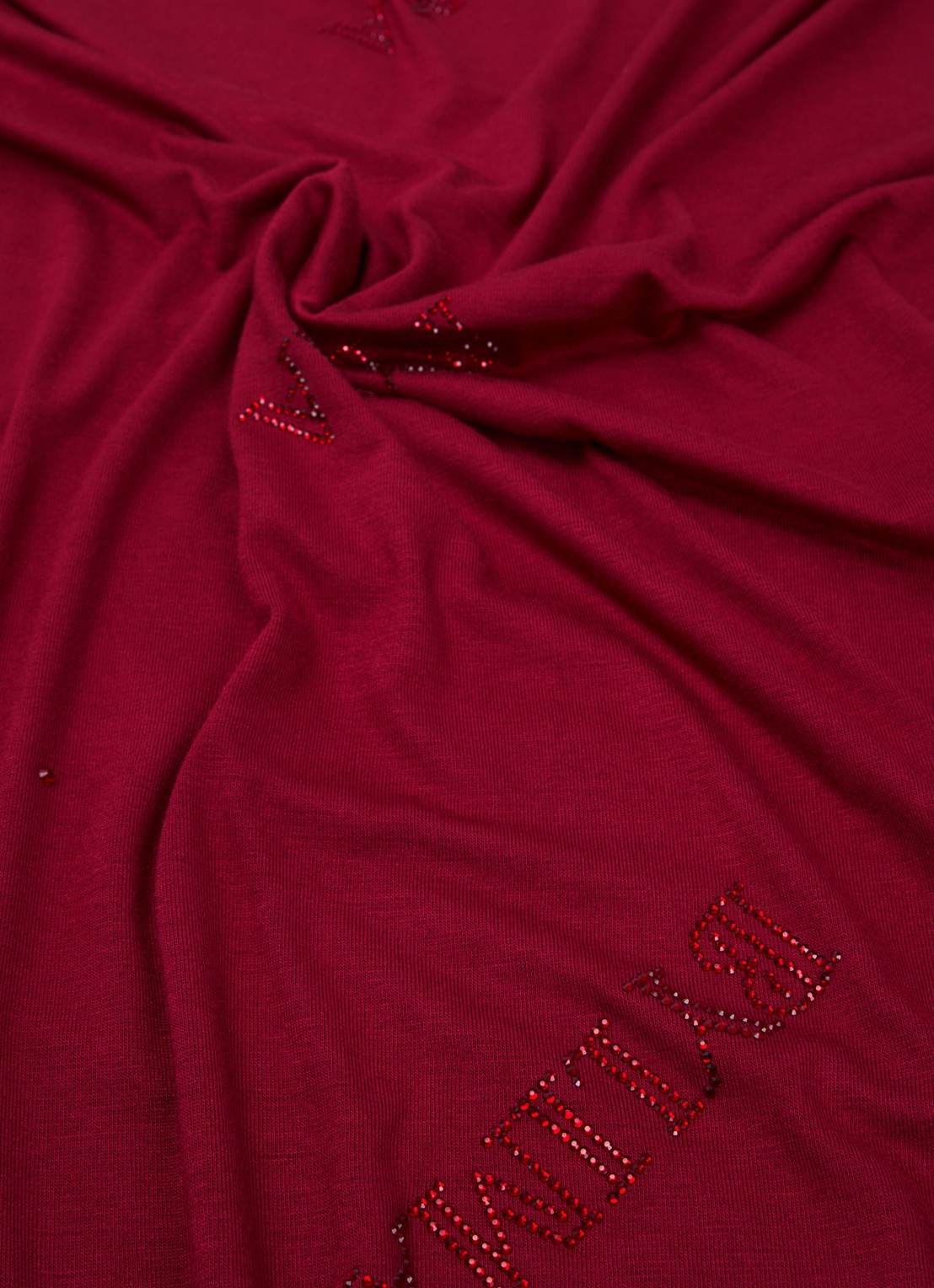 BYLIMA Chiffre sjaal met strass 175 x 70 cm - detail 4 bordeauxrood