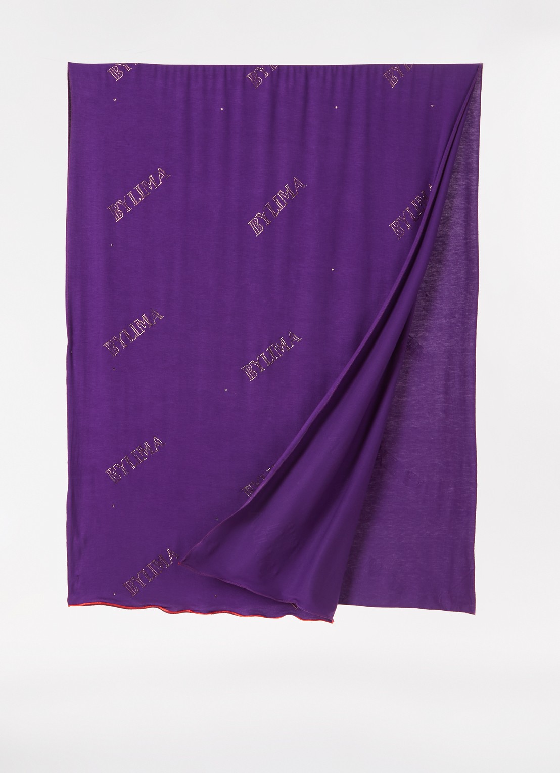 BYLIMA Chiffre sjaal met strass 175 x 70 cm - detail 2 paars