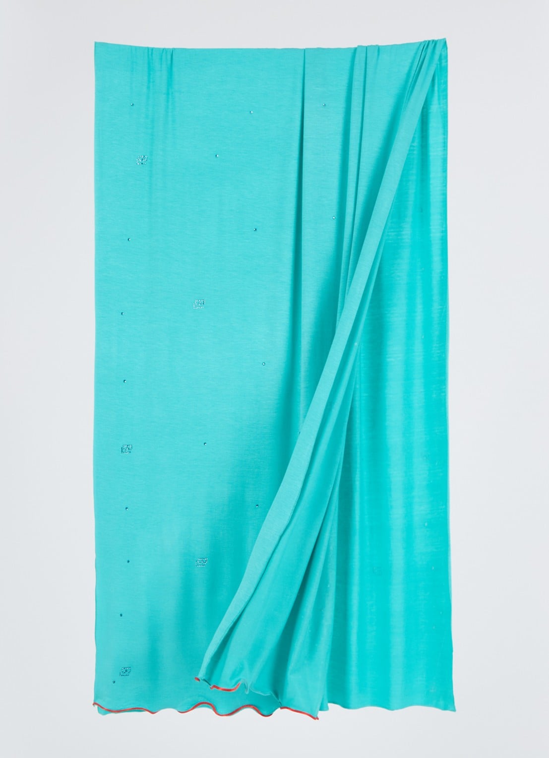 BYLIMA Initials sjaal met strass 180 x 75 cm - detail 3 turquoise