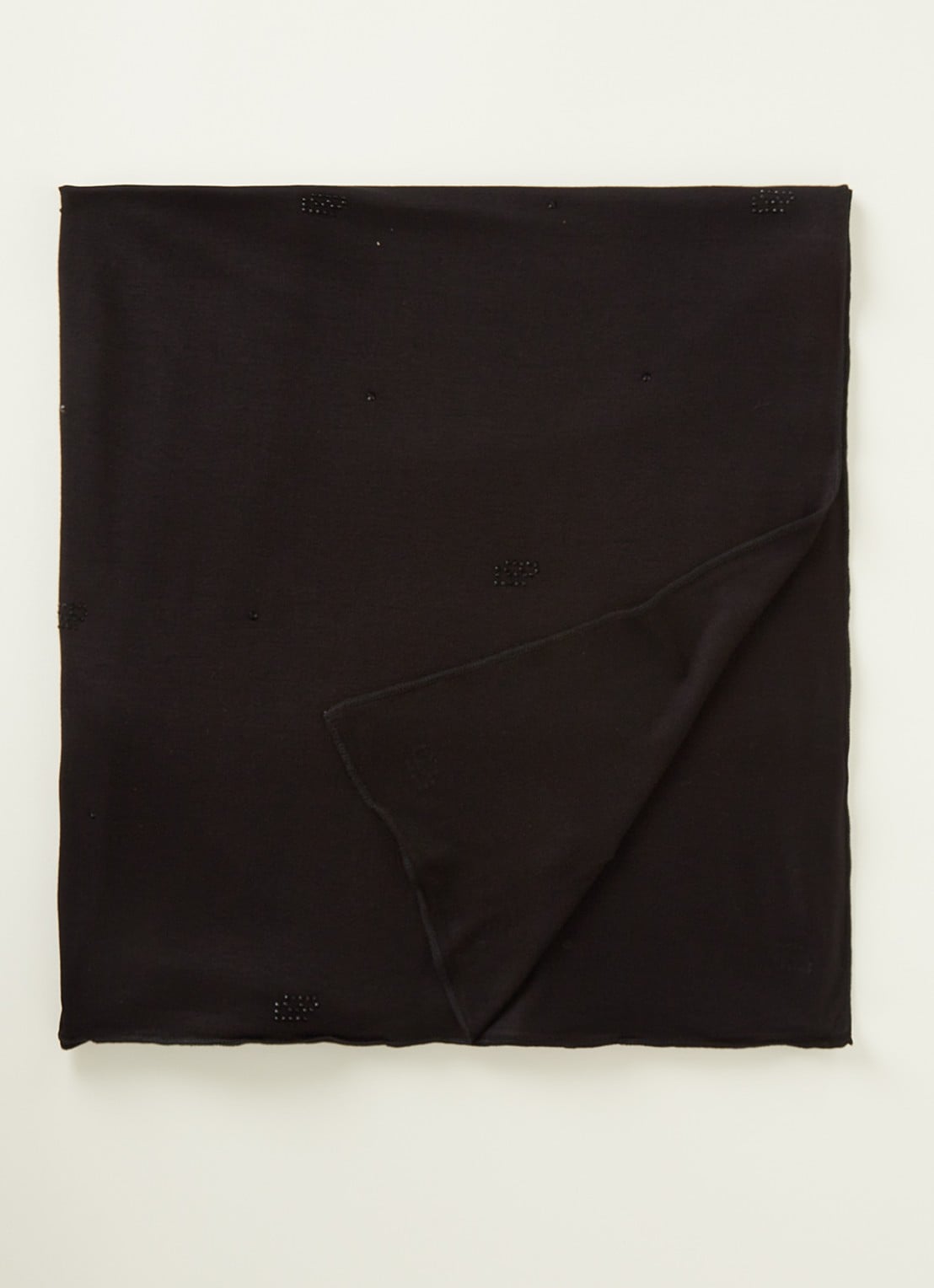 BYLIMA Initials sjaal met strass 190 x 60 cm - voorkant 3 black / zwart