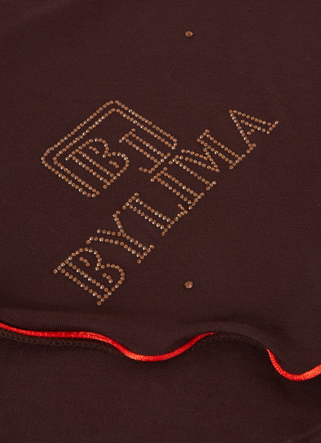 BYLIMA Monostamp sjaal met logo 180 x 75 cm - detail 2 donkerbruin