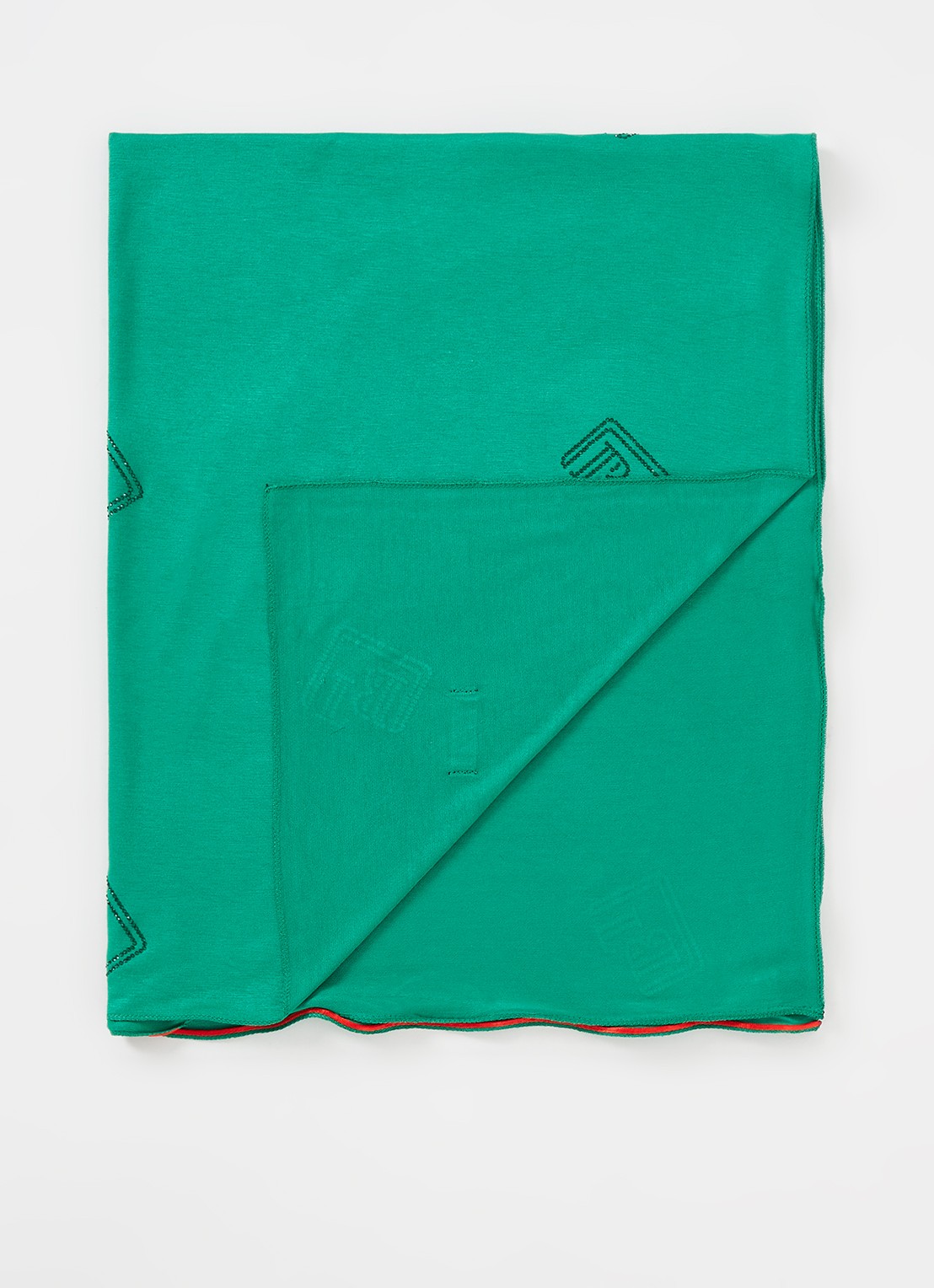BYLIMA Monostamp sjaal met logo 180 x 75 cm - voorkant groen