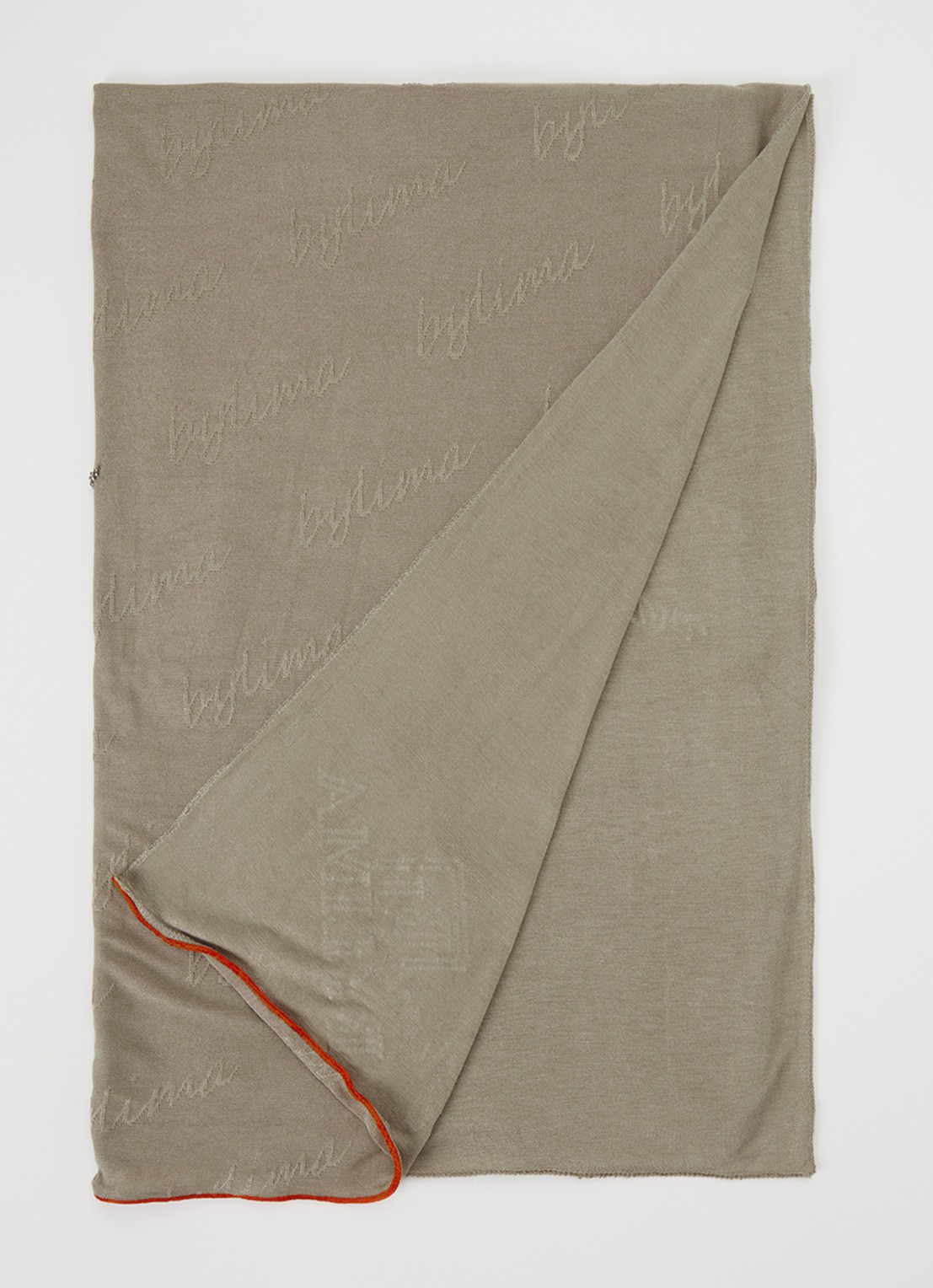 BYLIMA Signature sjaal 200 x 75 cm - voorkant 3 khaki