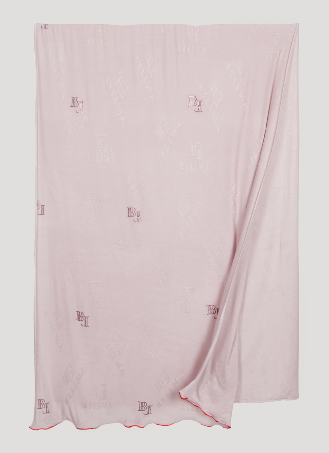 BYLIMA Stamp sjaal met strass 190 x 70 cm - detail oudroze
