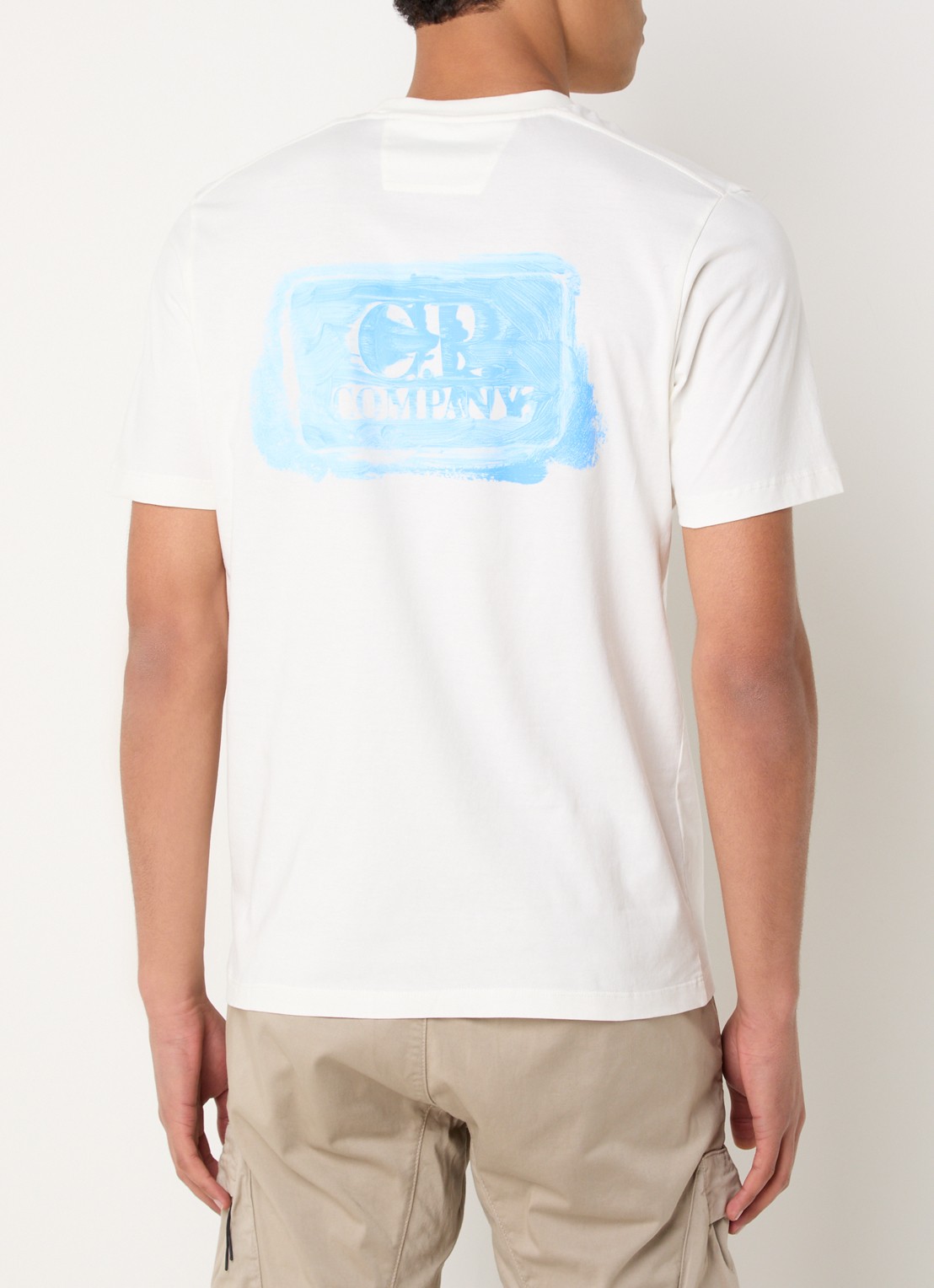 C.P. Company 30/1 T-shirt met logo- en backprint - detail 3 gebroken wit