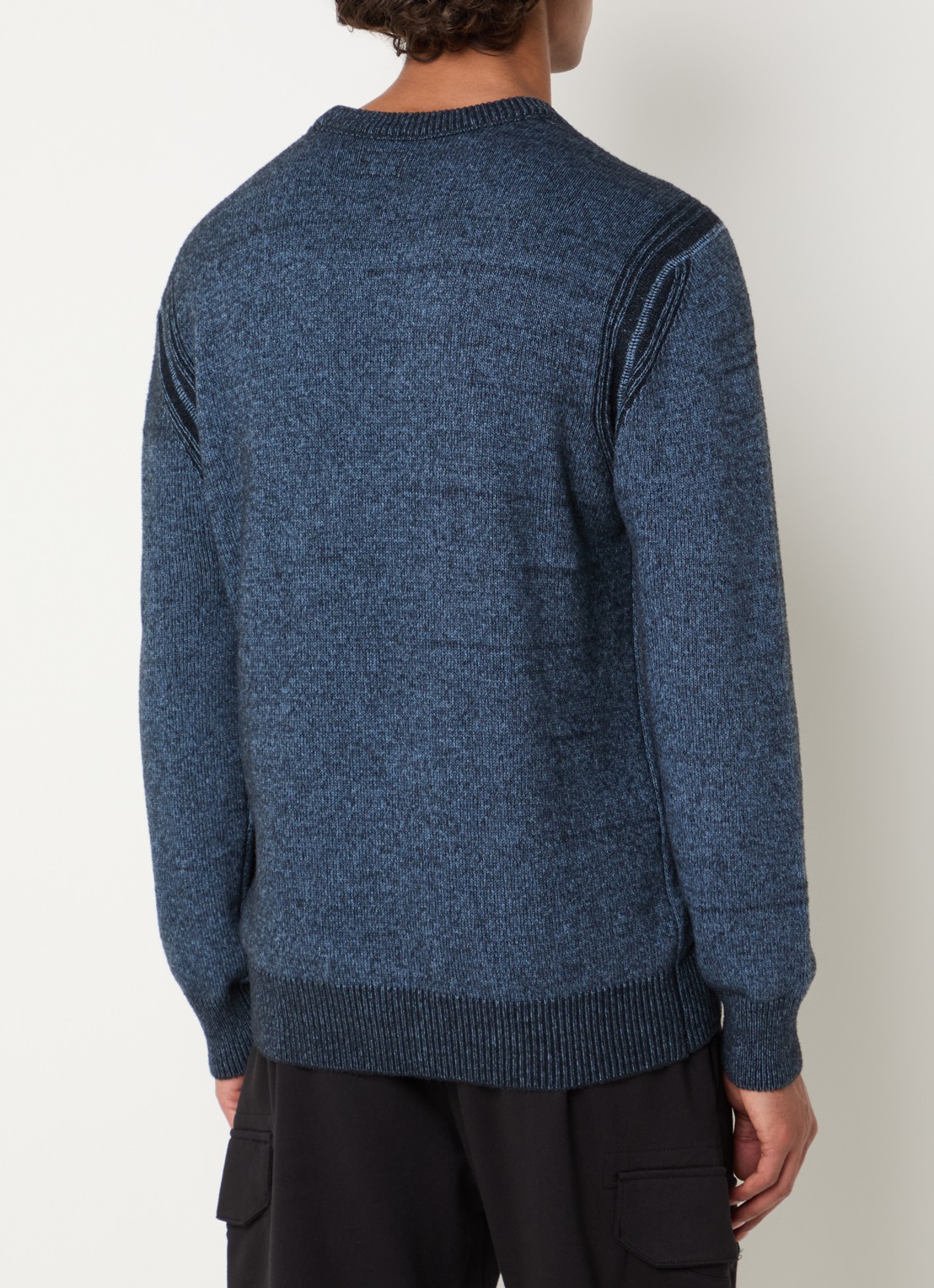 C.P. Company Fijngebreide pullover in wolblend - achterkant 4 blauw