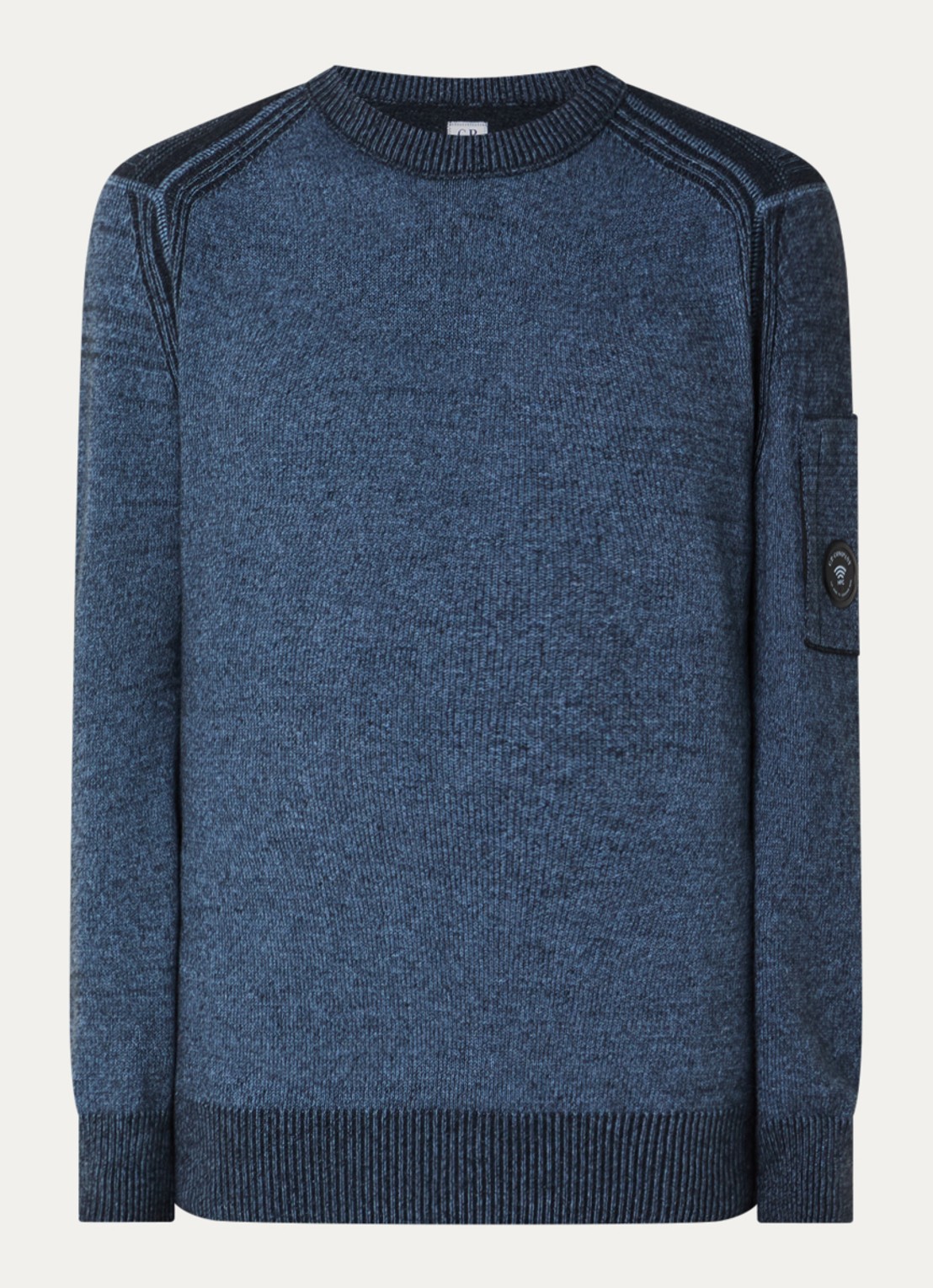 C.P. Company Fijngebreide pullover in wolblend - voorkant blauw