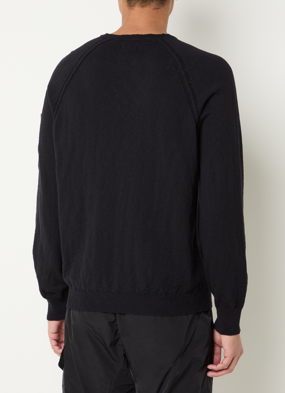 C.P. Company Fijngebreide pullover met logo - achterkant zwart