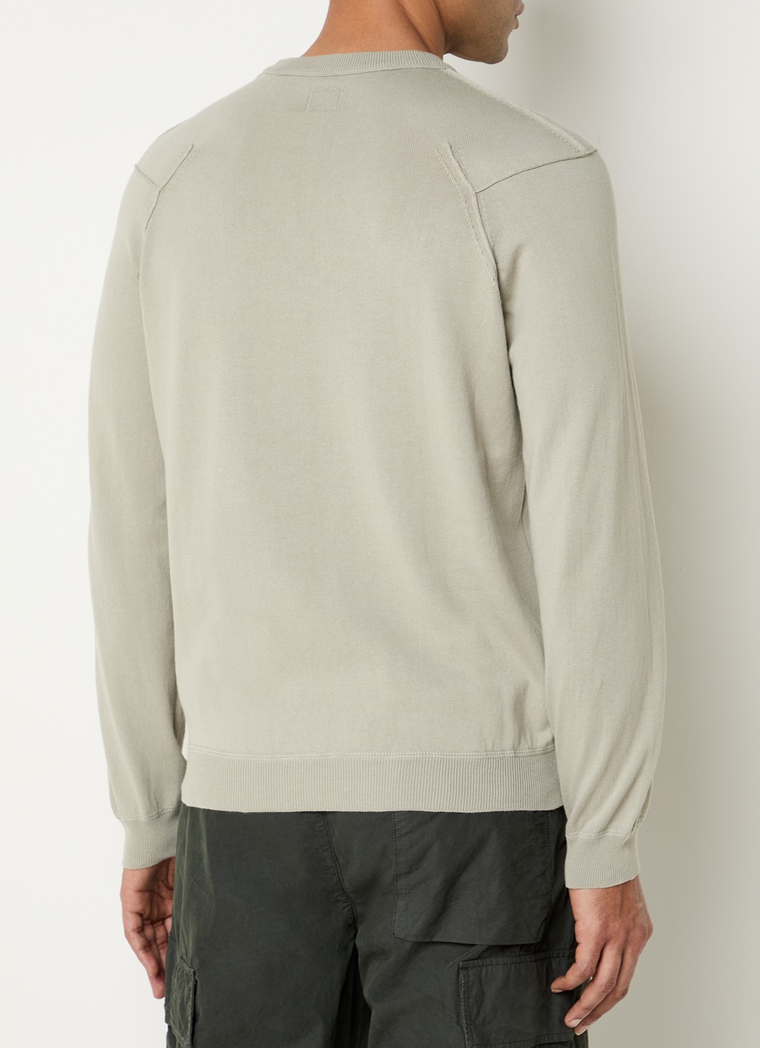 C.P. Company Fijngebreide pullover met ronde hals - achterkant 4 lindegroen
