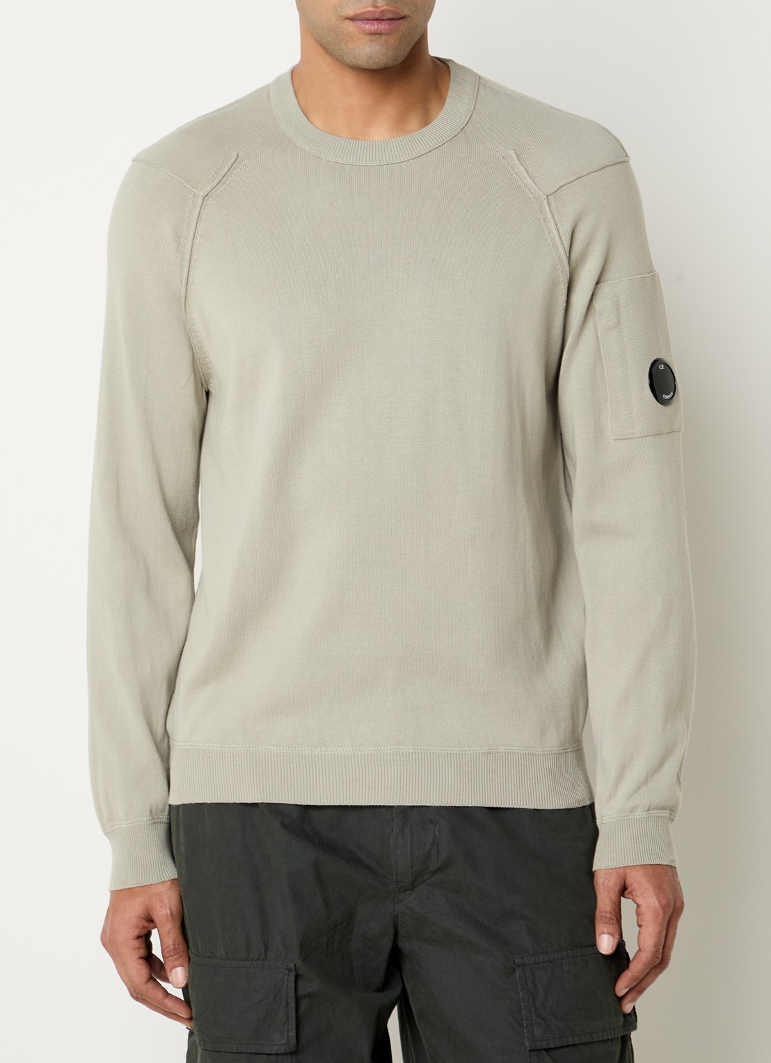 C.P. Company Fijngebreide pullover met ronde hals - detail 3 lindegroen
