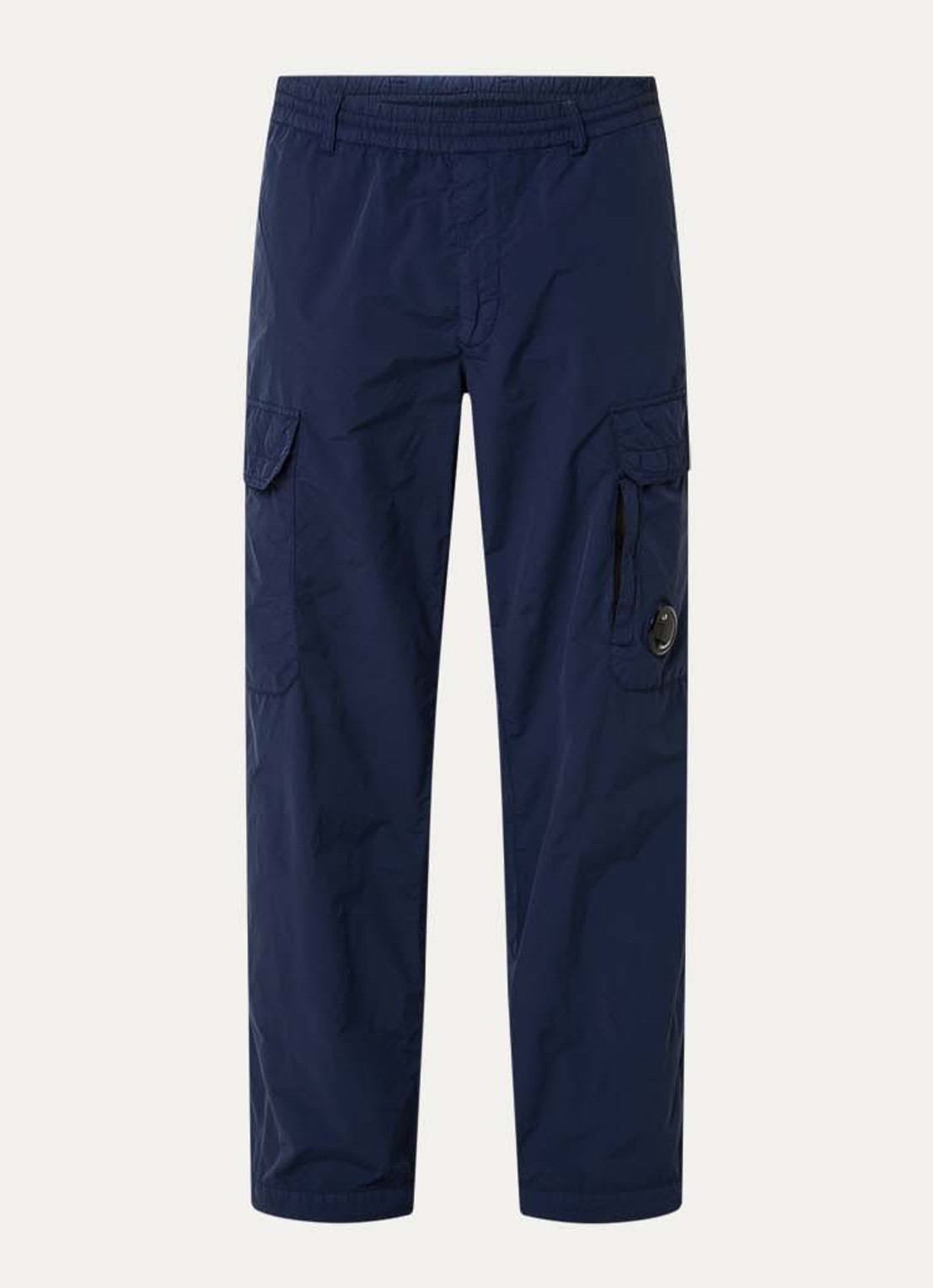 C.P. Company Flatt straight fit cargobroek met steekzakken - voorkant 2 donkerblauw