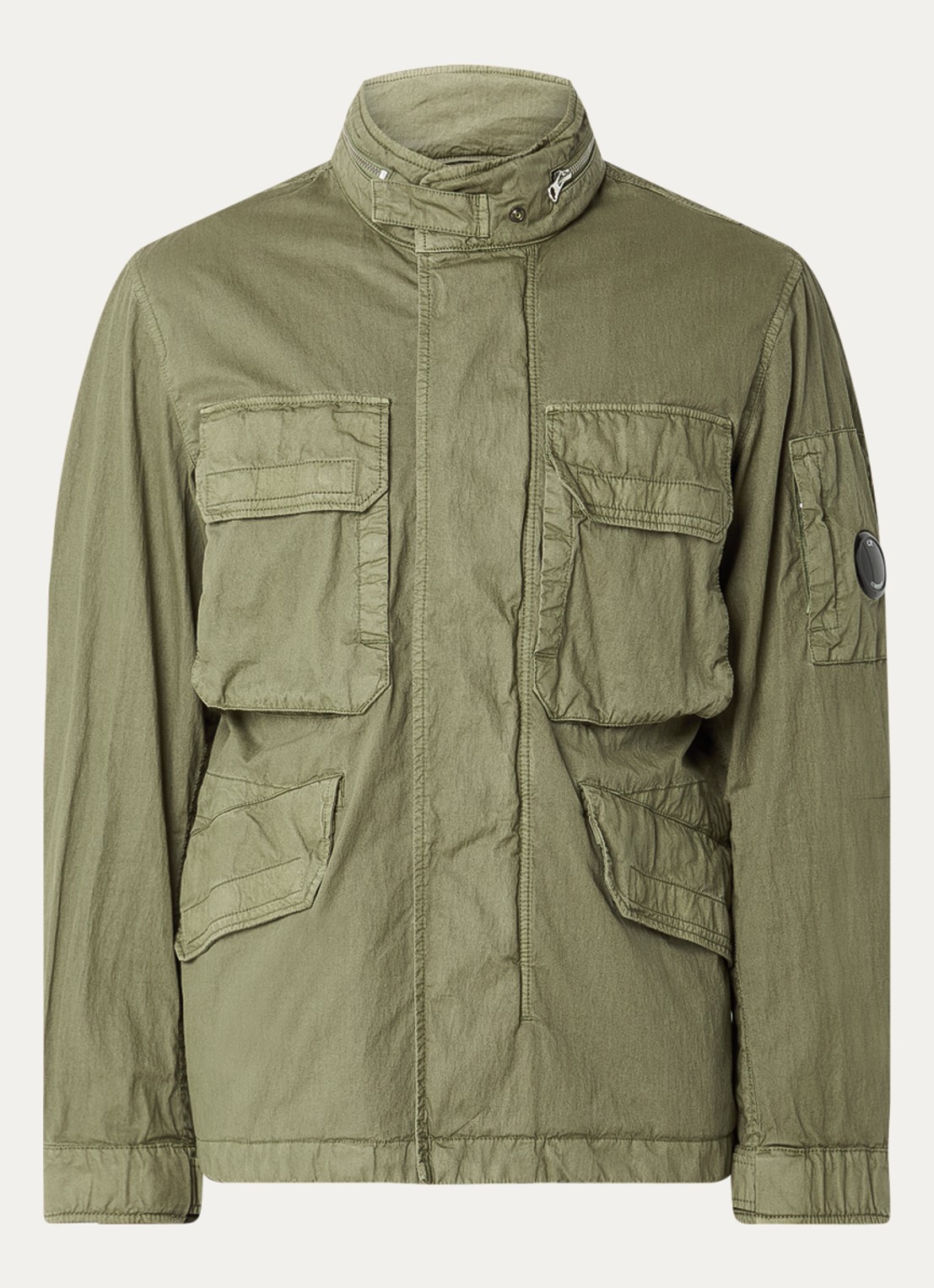 C.P. Company Jack met opgestikte zakken en logo - voorkant 2 khaki