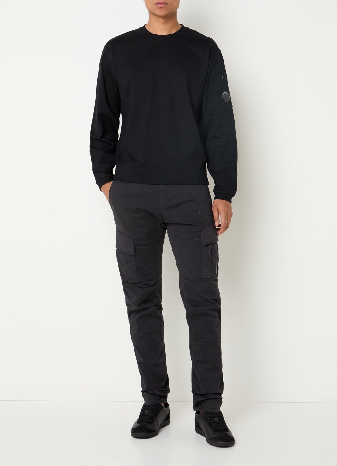 C.P. Company Longsleeve met logo - voorkant 2 zwart