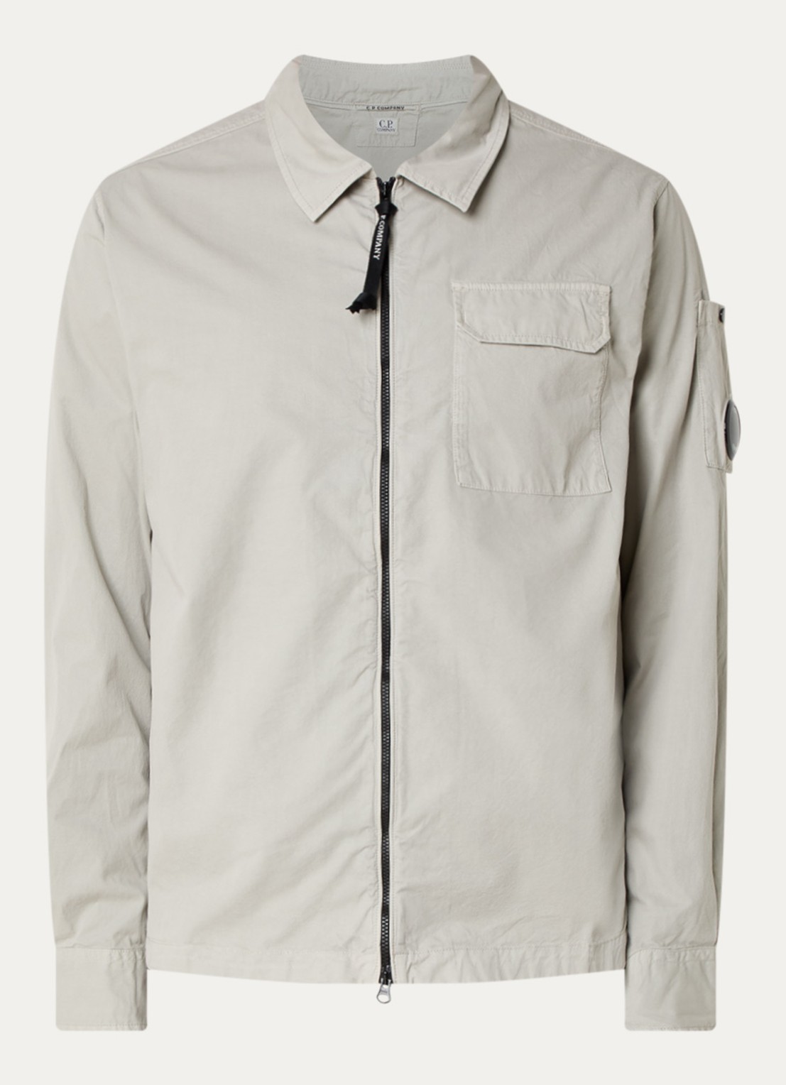 C.P. Company Overshirt met borstzak - voorkant 3 lichtgrijs