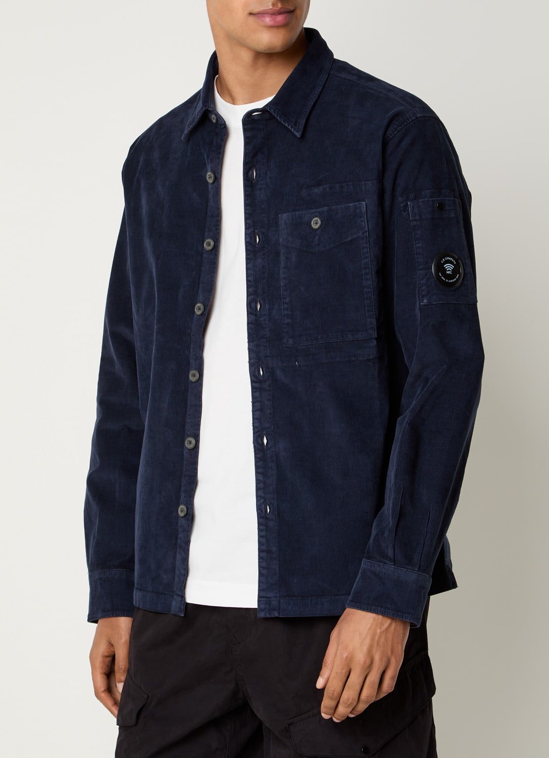 C.P. Company Overshirt van corduroy - detail donkerblauw