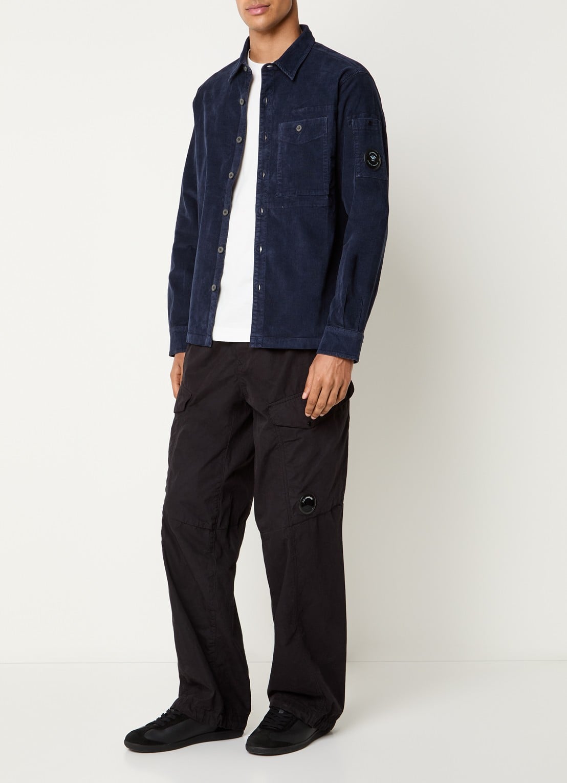C.P. Company Overshirt van corduroy - voorkant 4 donkerblauw