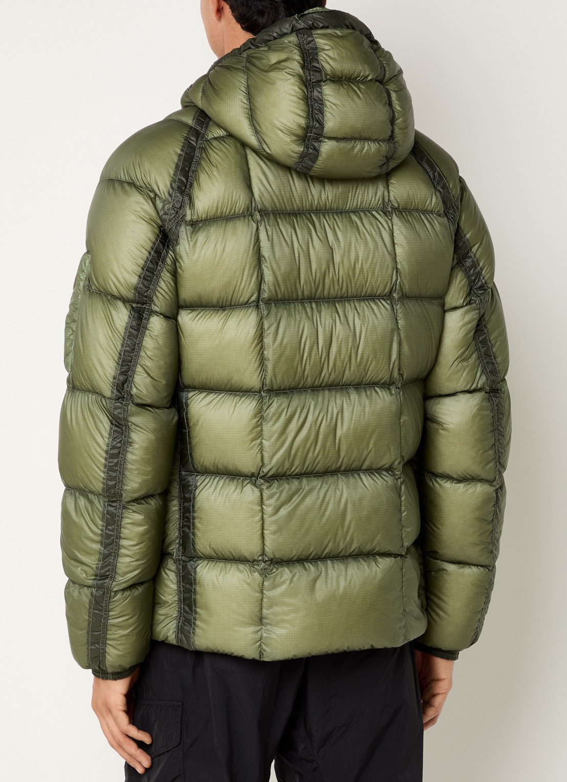C.P. Company Puffer jack met donsvulling en logo - achterkant 4 mosgroen