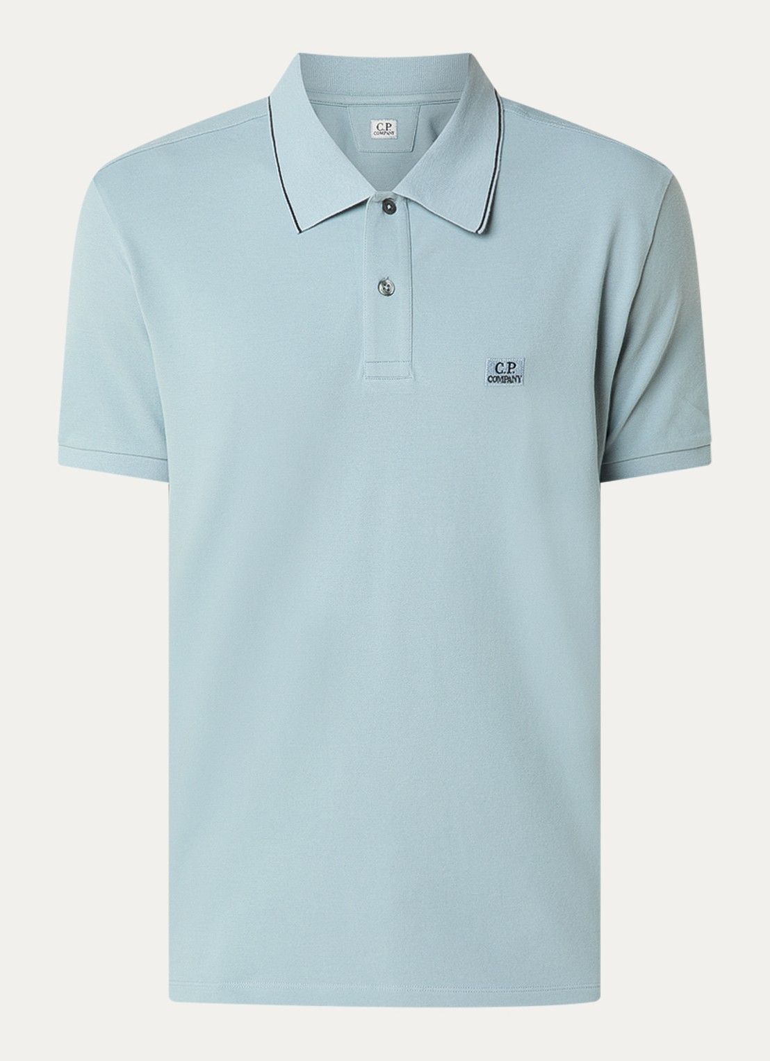 C.P. Company Regular fit polo met logo - voorkant 2 blauwgrijs
