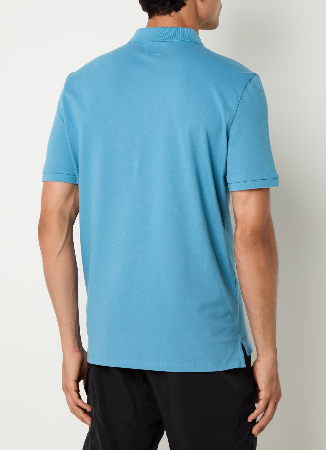 C.P. Company Regular fit polo met logoborduring - achterkant blauw