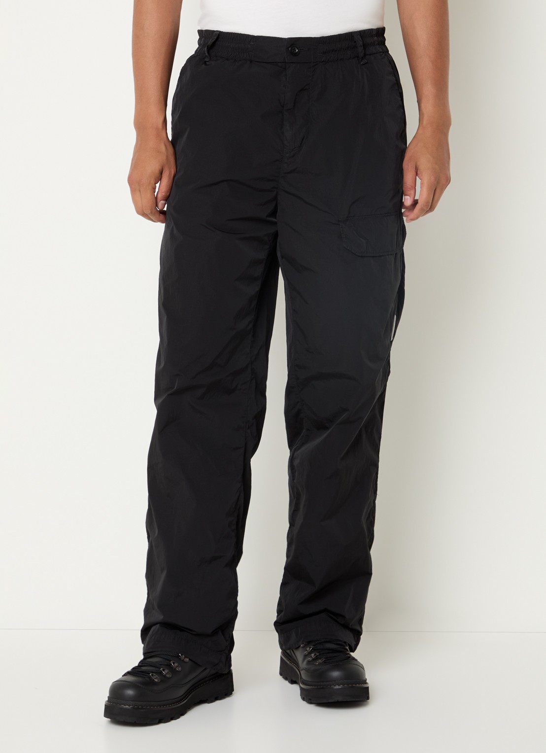 C.P. Company Straight fit cargobroek met logo - detail 4 zwart