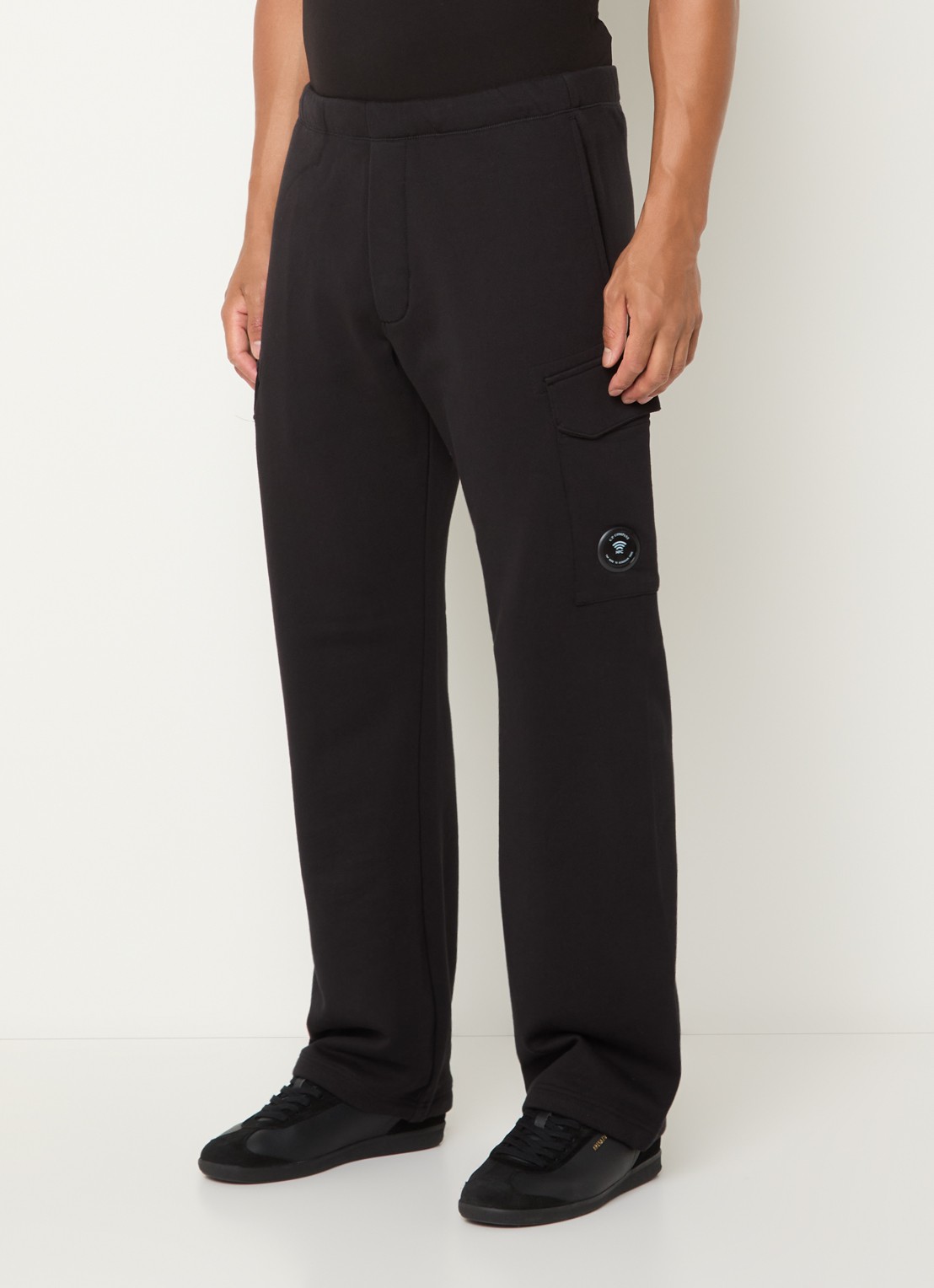 C.P. Company Straight fit joggingbroek met klepzakken - detail 2 zwart