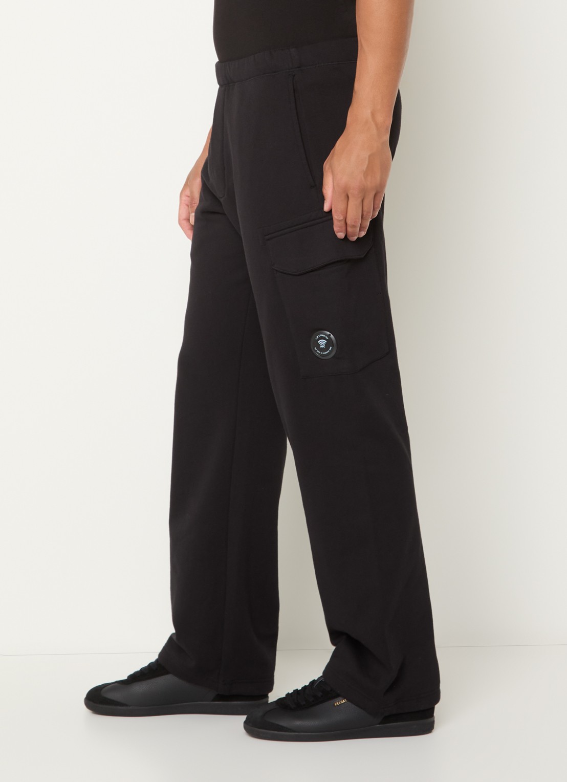 C.P. Company Straight fit joggingbroek met klepzakken - detail 3 zwart