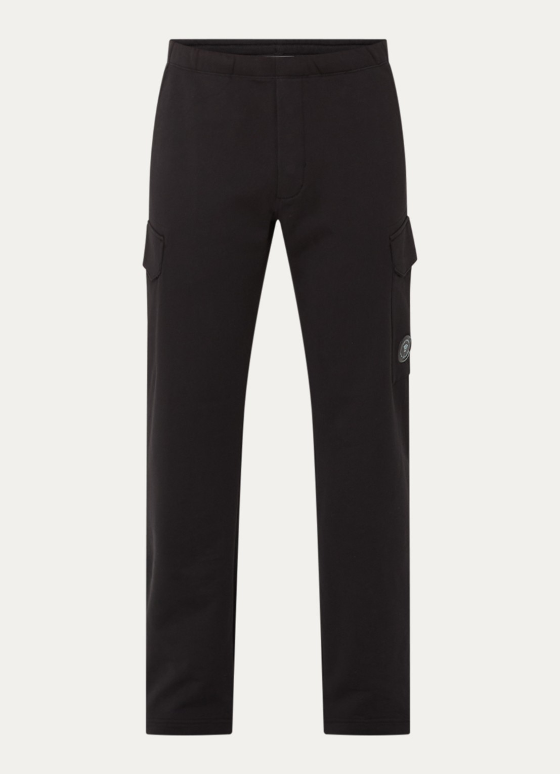 C.P. Company Straight fit joggingbroek met klepzakken - voorkant 4 zwart