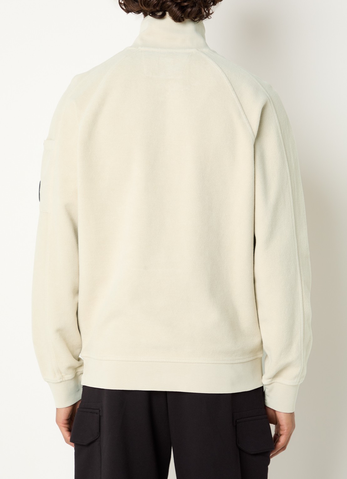 C.P. Company Sweater met halve rits - achterkant 4 ivoor