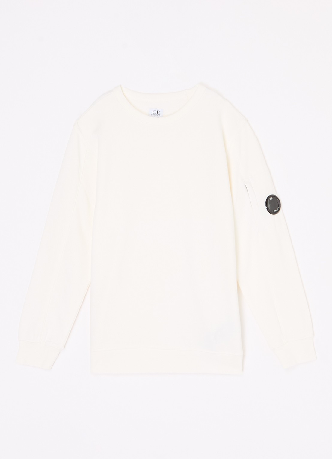 C.P. Company Sweater met logo - voorkant gebroken wit
